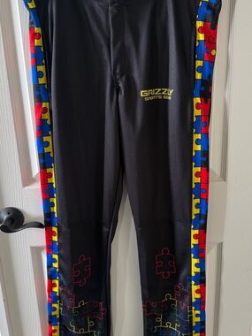 Men's Black Leggings with Puzzle-Panel Sides